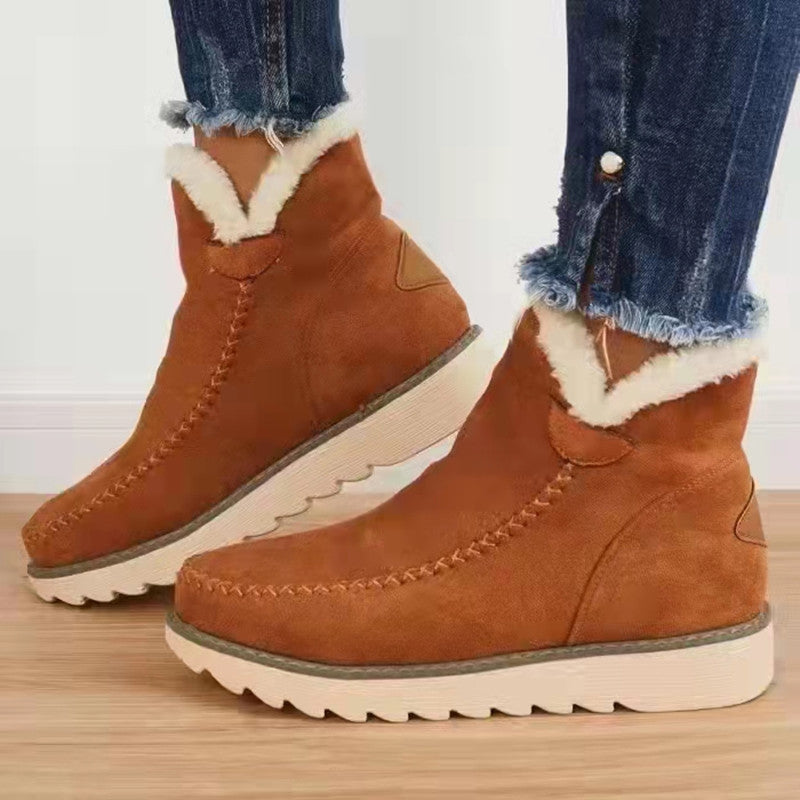 Womens Retro Suede Snow Boots