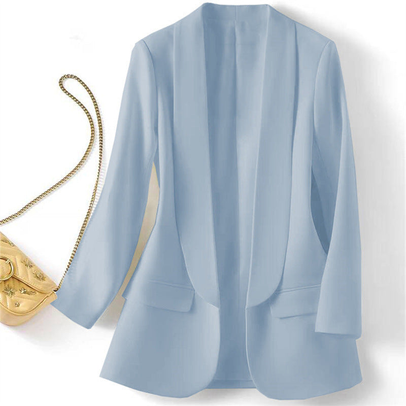 Womens Solid Color Lapel Blazer