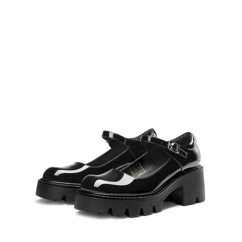 French Retro Chunky Heel Mary Jane Shoes