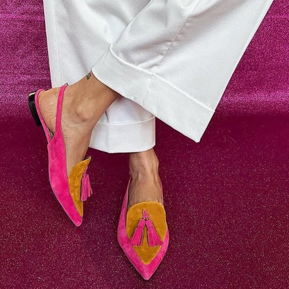 Womens Pointed Toe Tassel Sandals