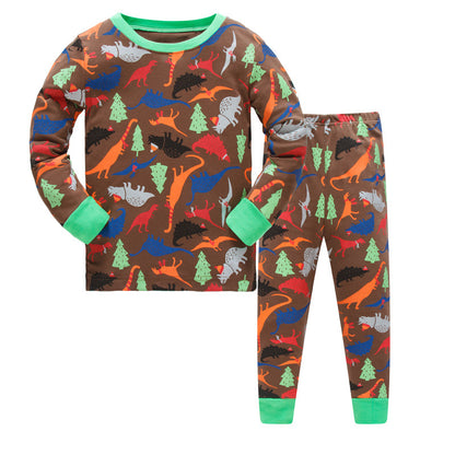 Katoenen unisex cartoon pyjamaset met lange mouwen