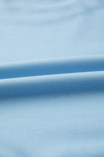 Effen losvallend T-shirt en broek met trekkoord en wijde pijpen  2-delige set