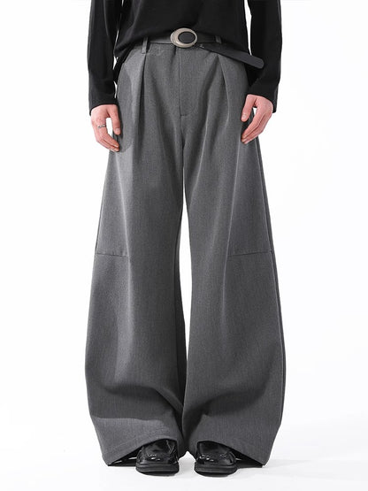Klassieke gedrapeerde pantalon met wijde pijpen unisex