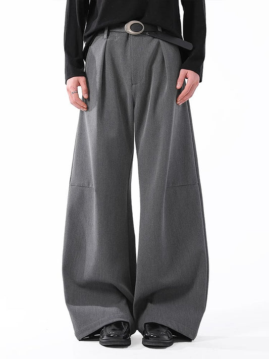 Klassieke gedrapeerde pantalon met wijde pijpen unisex