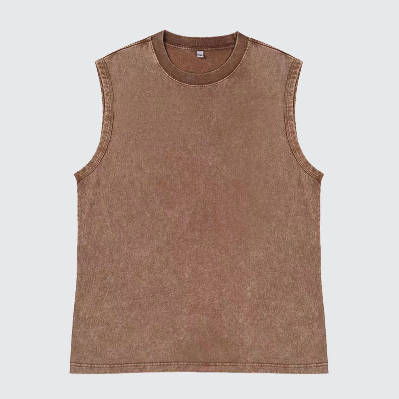 Mens Cotton Batik Washed Sleeveless Vest