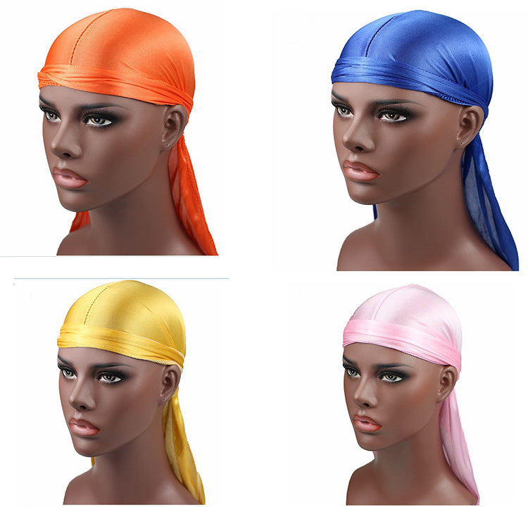 Silk satin long braided hair pirate hat