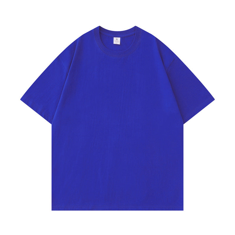 small neckline cotton loose short sleeve solid color bottoming T-shirt