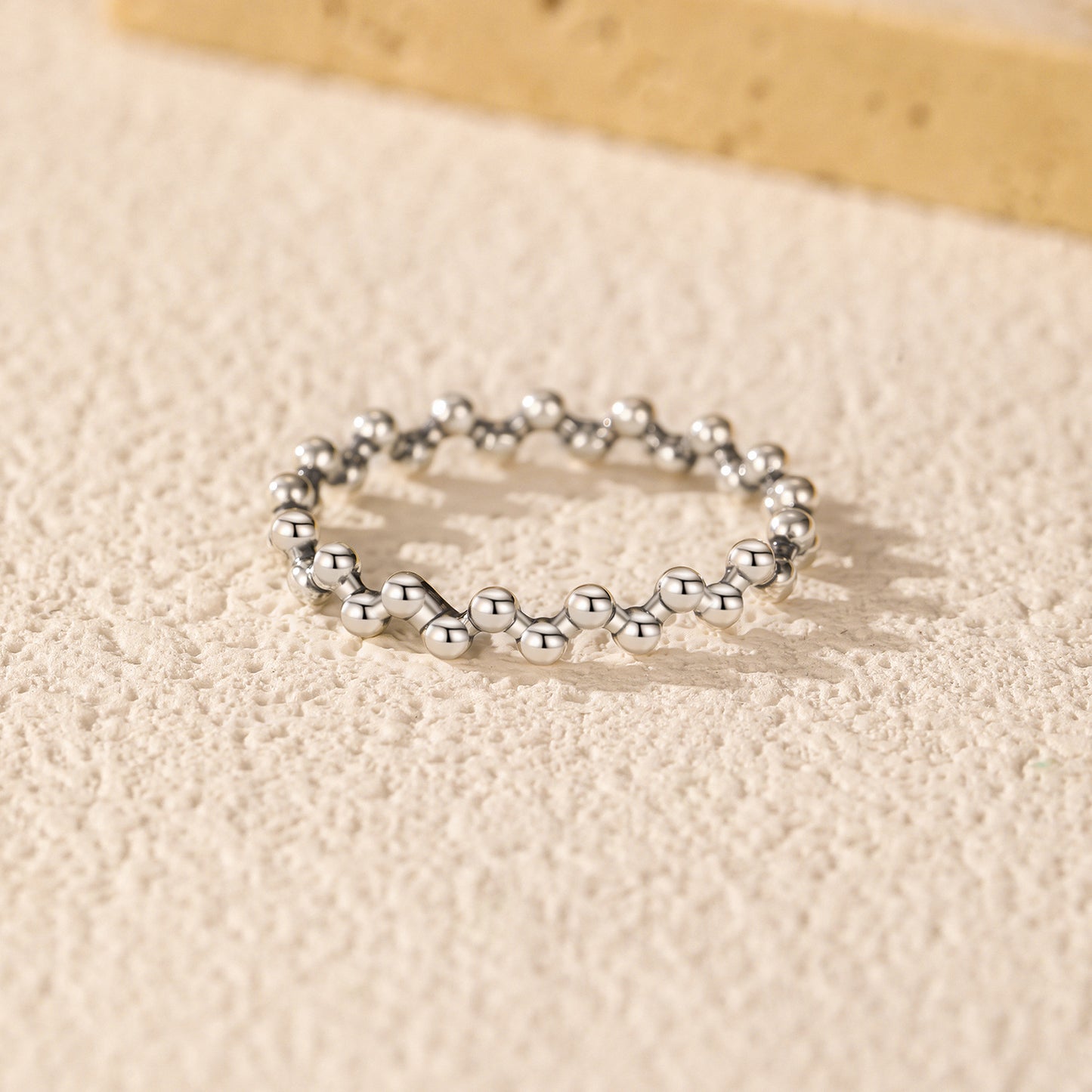 S925 Sterling Silver Beaded Ring
