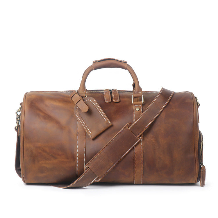 Retro Cowhide Leather Travel Shoulder Bag