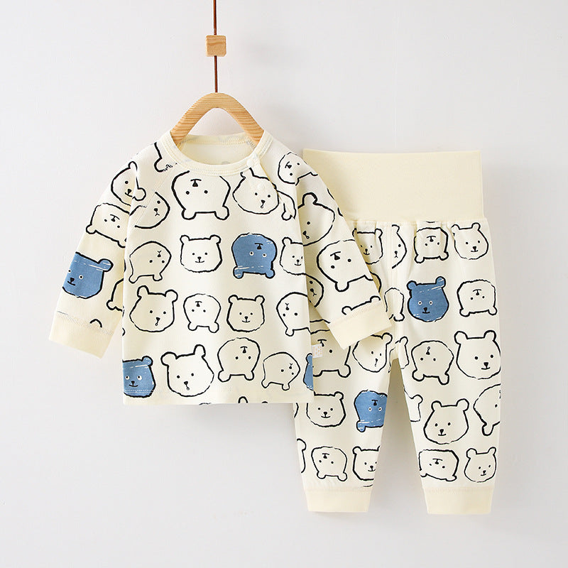 Childrens Cotton Pajama Set Long Sleeve Two-Piece