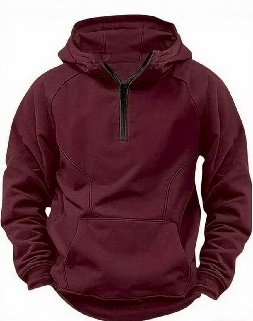 Mens Retro Hooded Zipper Jacket