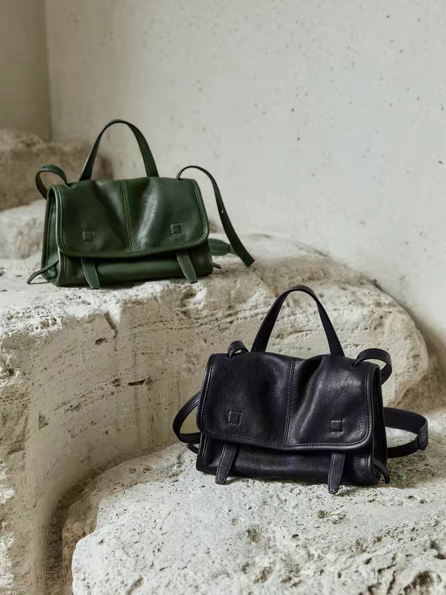 Vintage Genuine Leather Crossbody Bag