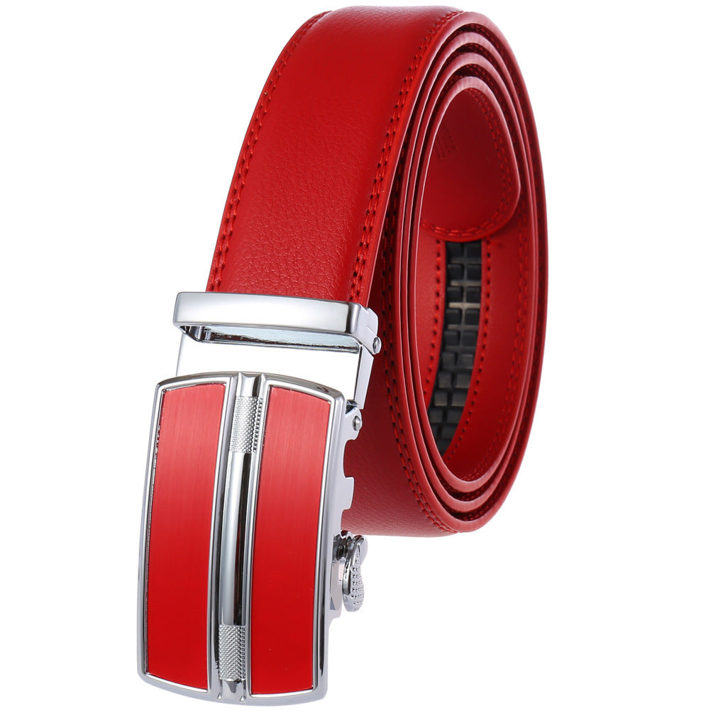 Automatic Buckle Mens Cowhide Belt