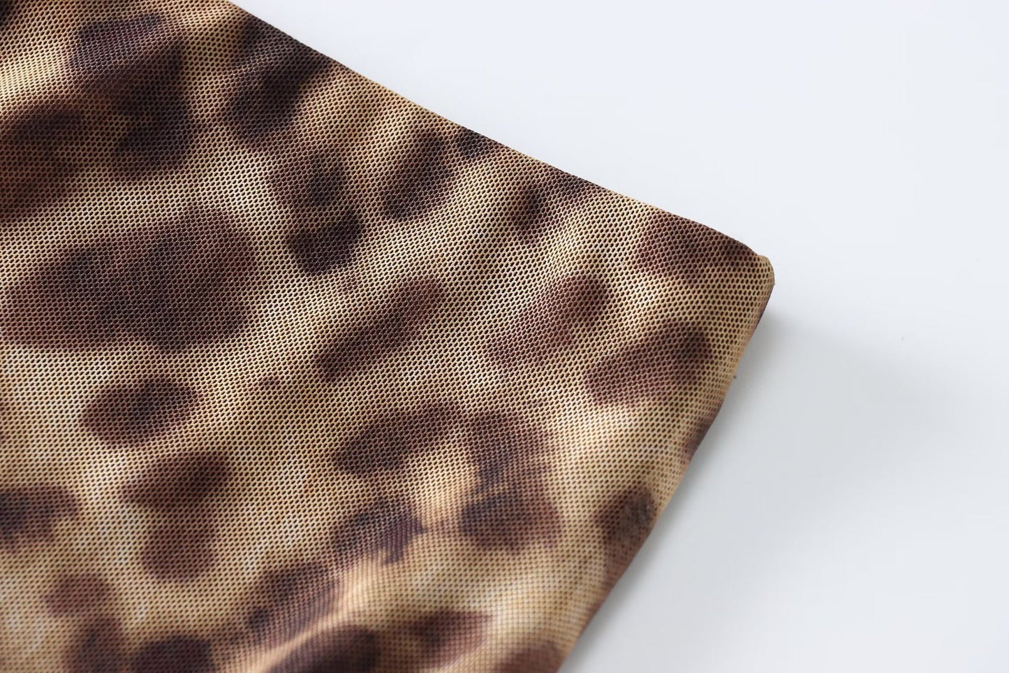 Dames dierenprint zijden net topje of midi-rok