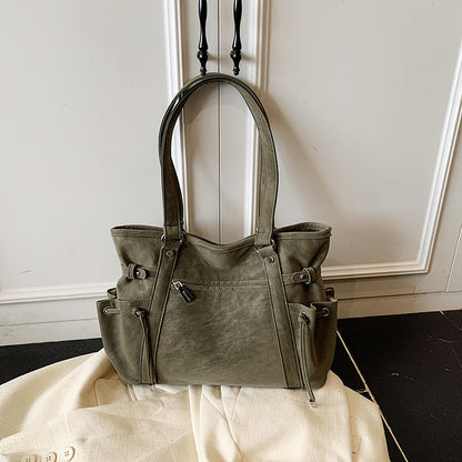 Retro motorcycle messenger tote bag