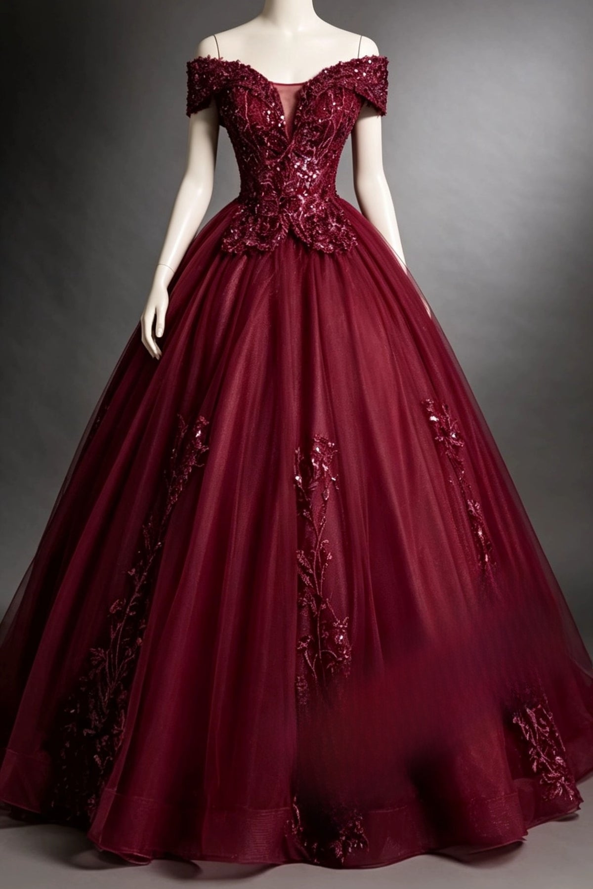 Elegant One-Shoulder Evening Dress with Puffy Skirt