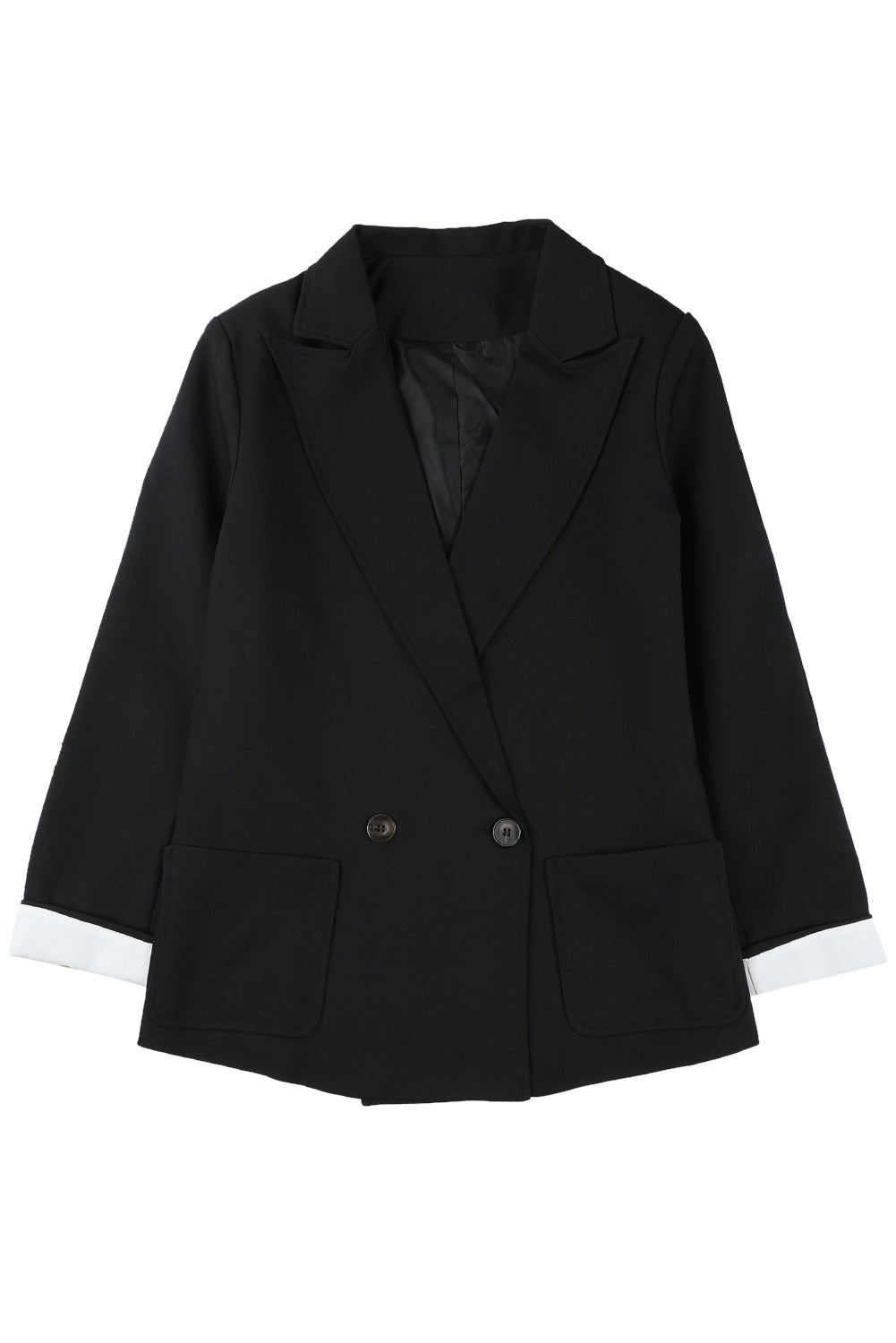 Apricot Buttoned Lapel Collar Blazer with Pocket