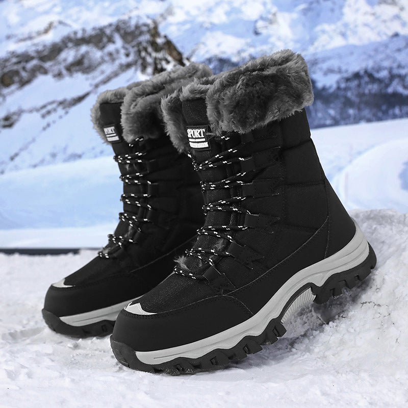 Unisex Warm Fur Lined Flat Snow Boots