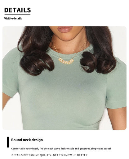 Sport-T-shirt met ronde hals en korte mouwen