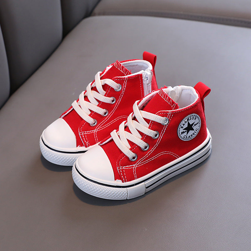 Children Canvas Casual Shoes with Side Zipper
