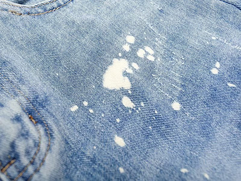 Heren casual trendy jeans met scheuren en verfspatten