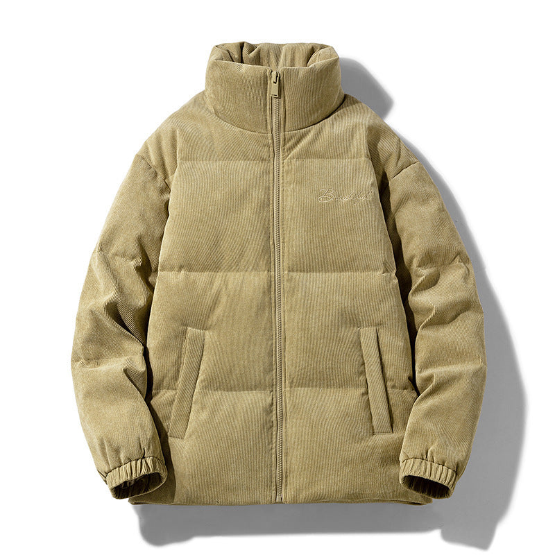 Heren corduroy donsjas effen kleur