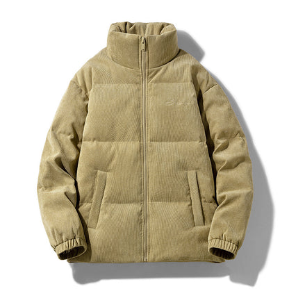 Heren corduroy donsjas effen kleur