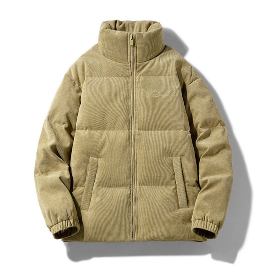 Heren corduroy donsjas effen kleur