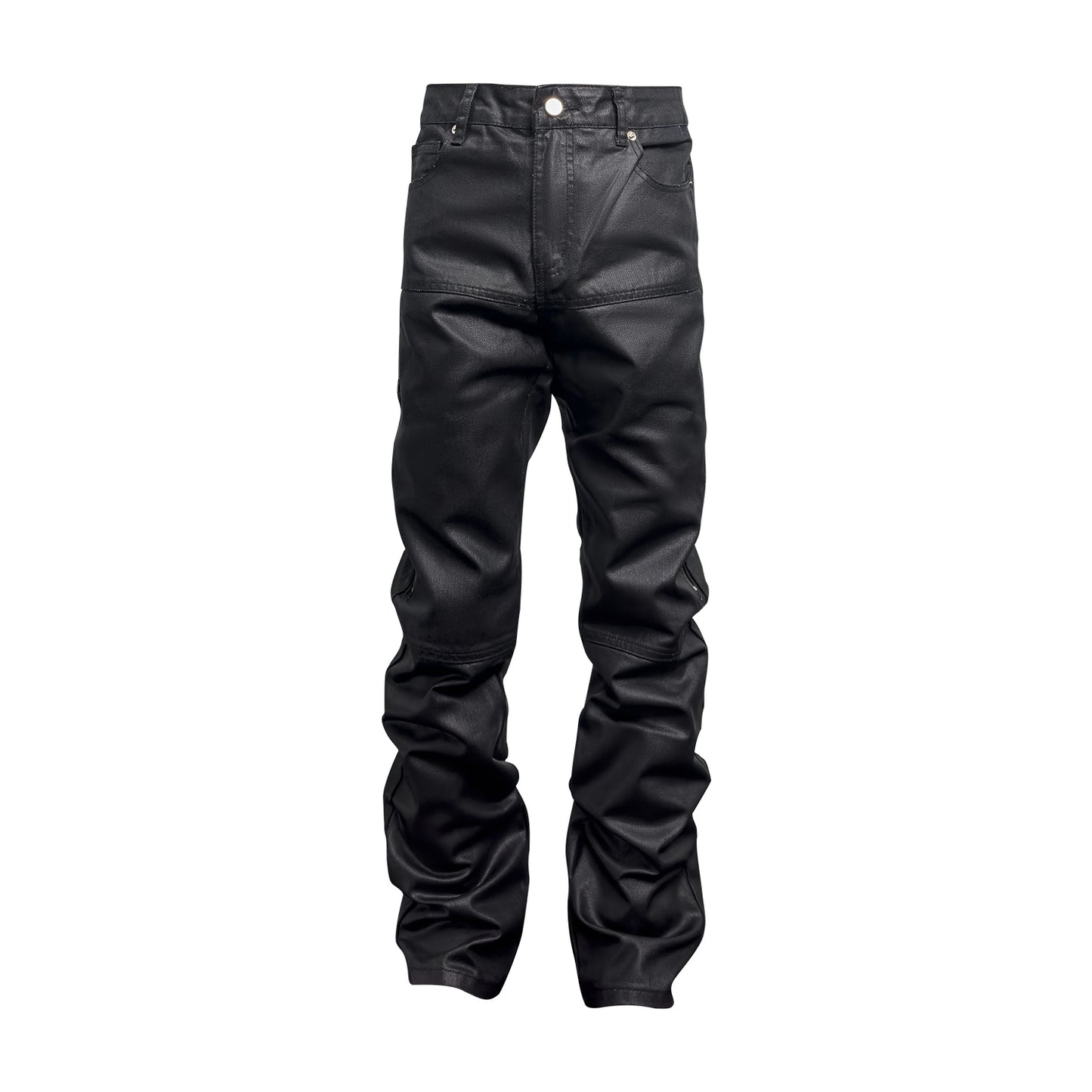 Designer Zip Black Roxed Denim Pants Heren