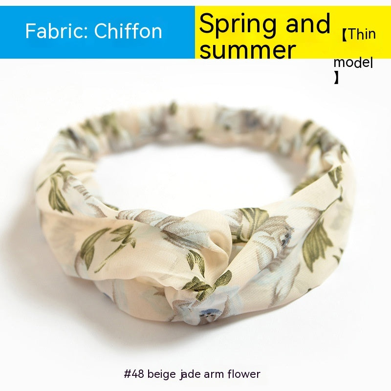 Elastische gekruiste chiffon hoofdband in Boheemse stijl