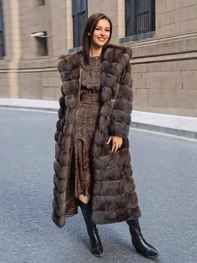 Womens Hooded Long Coat