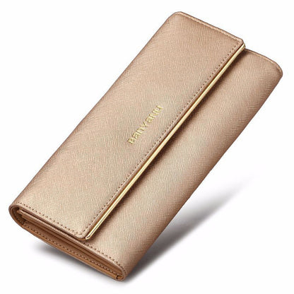 Women's Genuine Leather Tri-Fold Wallet