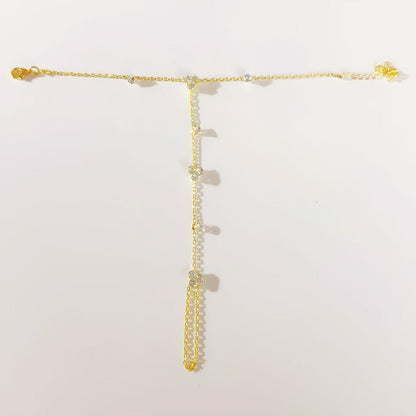 Zirconia Inlaid Rhinestone Adjustable Bracelet