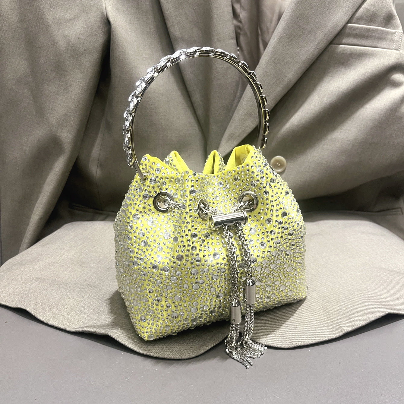 Diamond Crystal Bucket Bag