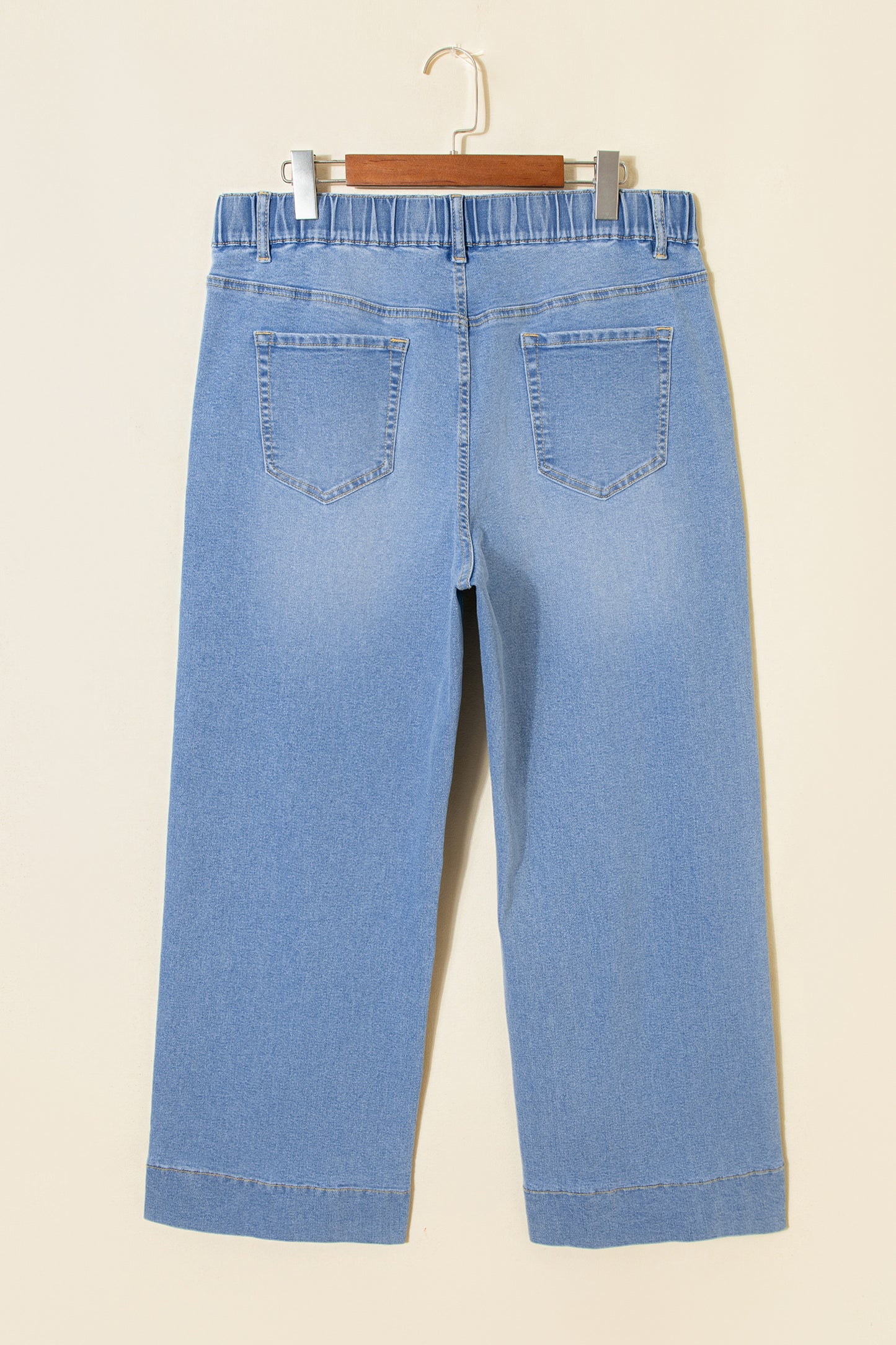 Jeans met acid wash-effect en vetersluiting plus size