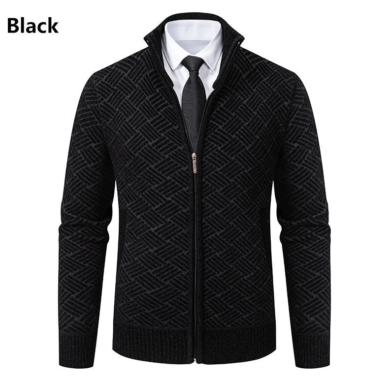 Mens Fleece Lined Knit Cardigan