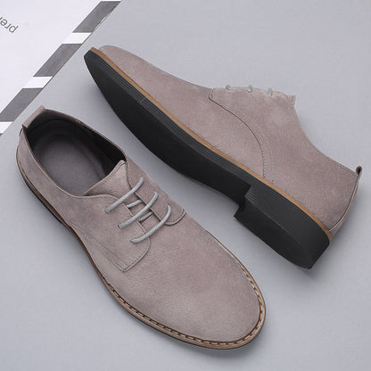 Men's Frosted Casual Work Shoes Multicolor Men's Leather Shoes Lace-Up Fashion Trend Large Size Shoes