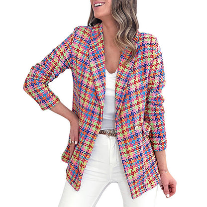 Geruite dames blazer