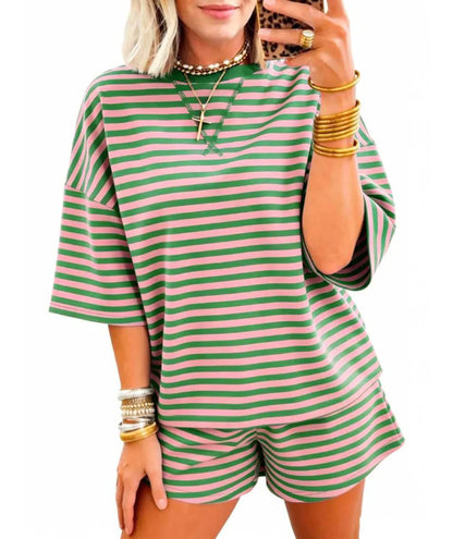 Women's Striped Knit Two-Piece Set