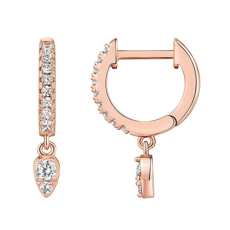 Brass Electroplated Zircon Stud Earrings