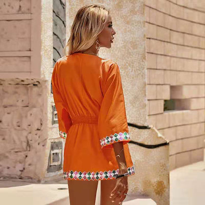 Lady's sequined sun protection beach dress