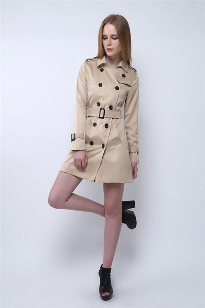 Europese en Amerikaanse slanke elegante trenchcoat