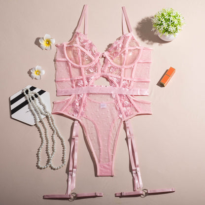 Embroidered Adjustable Body Shaping Bodysuit