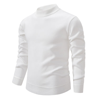 Men's Thickened Fleece-Lined Crew Neck Knit Sweater Autumn Winter