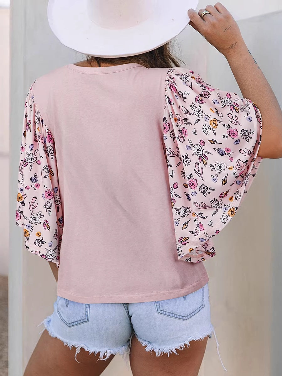 Floral Print Oversized Cotton T-shirt