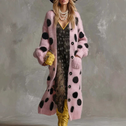 Women's long-sleeved knitted cardigan coat