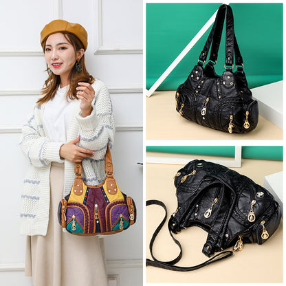 Trendy Patchwork Single-Shoulder Bag