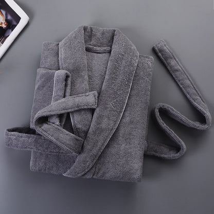 Winter thick pure cotton bathrobe
