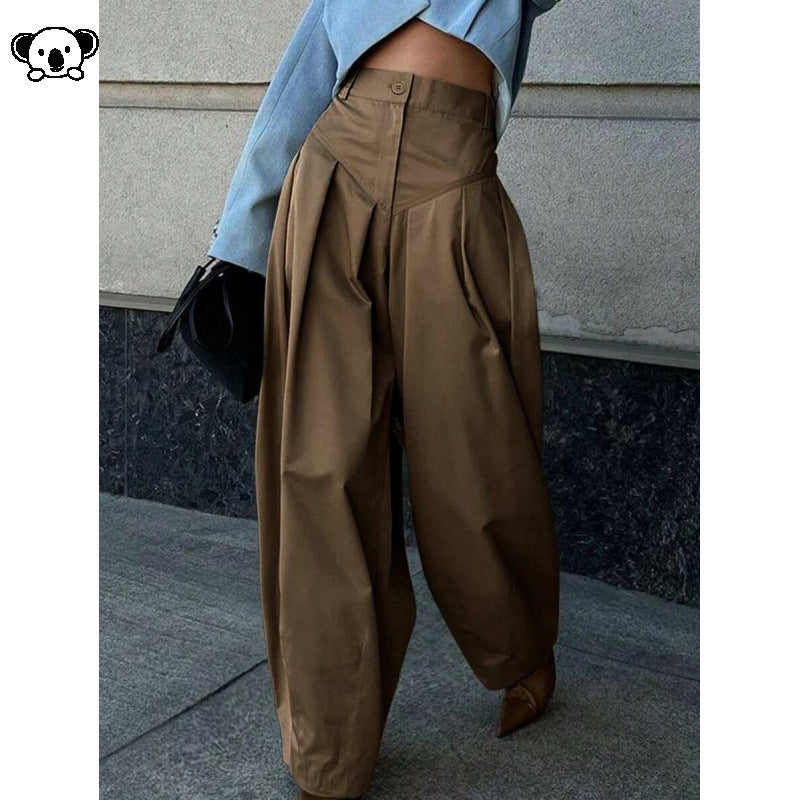 Women High Waist Slim Fit Wide Leg Denim Pants