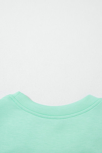 Moonlight Jade tweedelige casual set met elastische tailleband en trekkoord